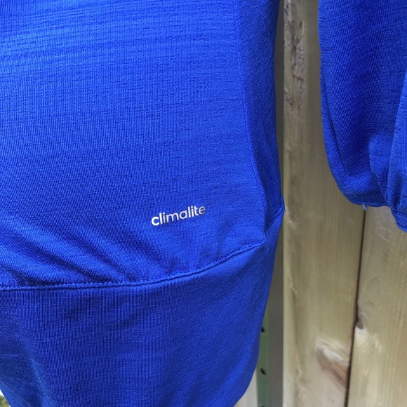 Adidas blue hooded 3/4 sleeve top size medium - Picture 6 of 10